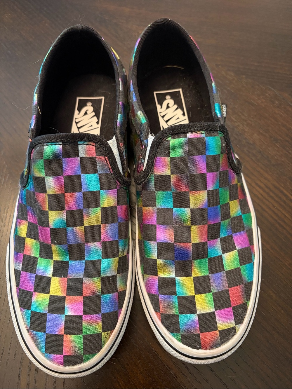 Vans Unisex Asher Iridescent Rainbow Checkerboard Women’s 8/Men’s 6.5
